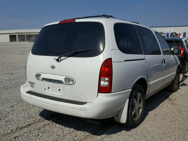 4N2ZN15T21D817611 - 2001 NISSAN QUEST GXE WHITE photo 4