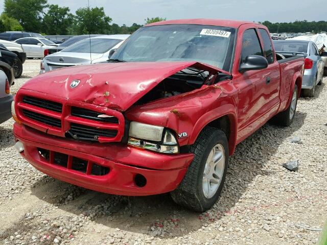 1B7GL22Z9XS268363 - 1999 DODGE DAKOTA RED photo 2