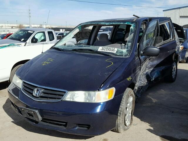 5FNRL18544B105393 - 2004 HONDA ODYSSEY LX BLUE photo 2