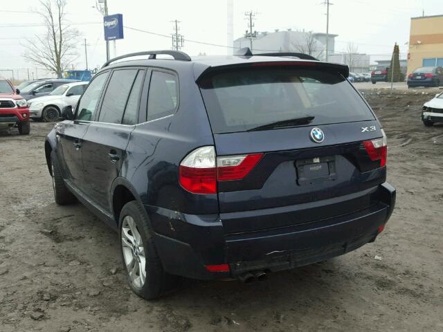 WBXPC93408WJ06808 - 2008 BMW X3 3.0SI BLUE photo 3