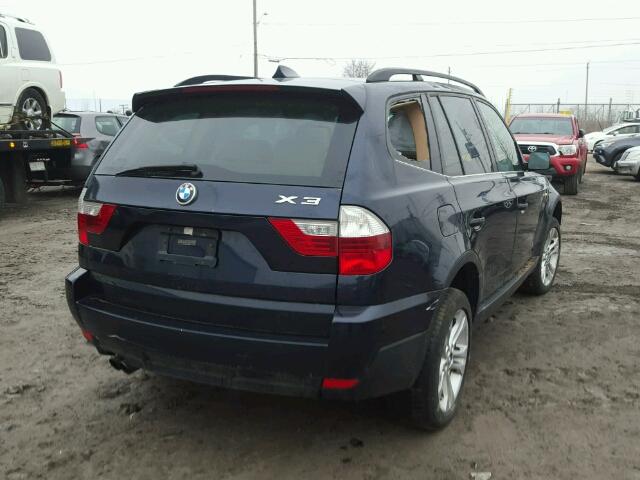 WBXPC93408WJ06808 - 2008 BMW X3 3.0SI BLUE photo 4