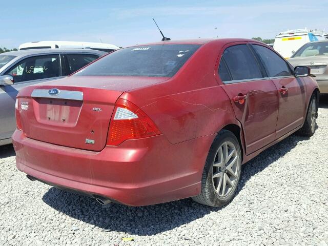 3FAHP0JG9AR333024 - 2010 FORD FUSION SEL RED photo 4