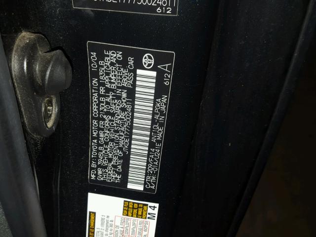 JTKDE177750024811 - 2005 TOYOTA SCION TC 黑色 照片 10