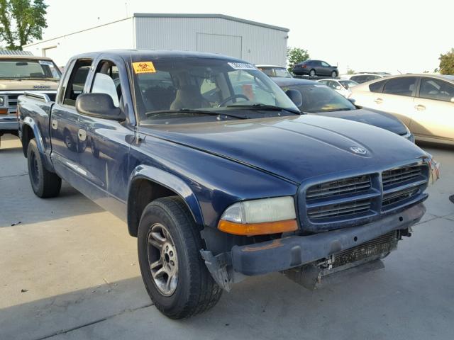 1D7HL38Z03S142992 - 2003 DODGE DAKOTA QUA BLUE photo 1