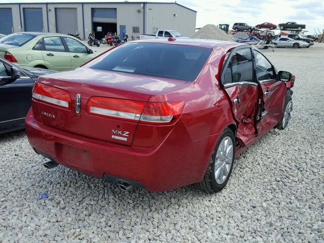 3LNDL2L35BR757016 - 2011 LINCOLN MKZ HYBRID RED photo 4