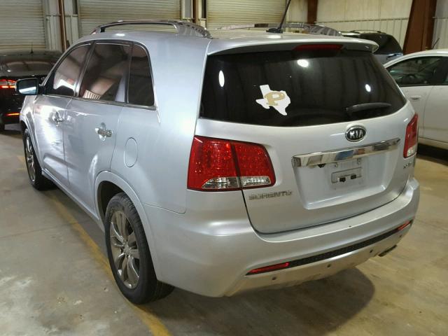 5XYKW4A29BG120052 - 2011 KIA SORENTO SX SILVER photo 3