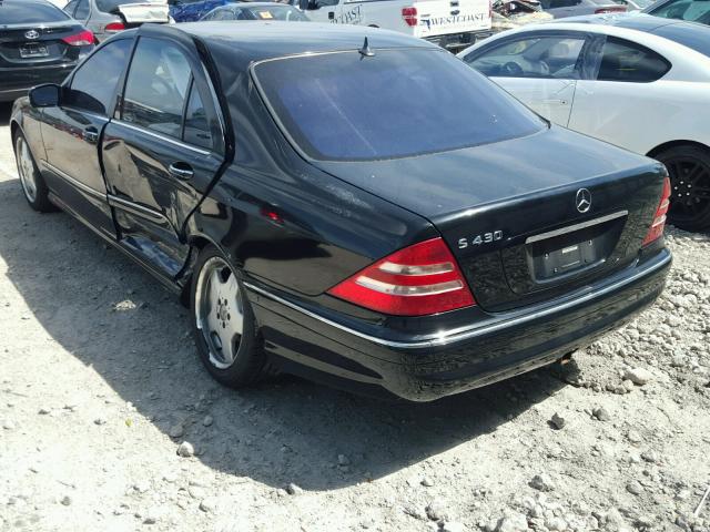 WDBNG70J81A209726 - 2001 MERCEDES-BENZ S 430 BLACK photo 3