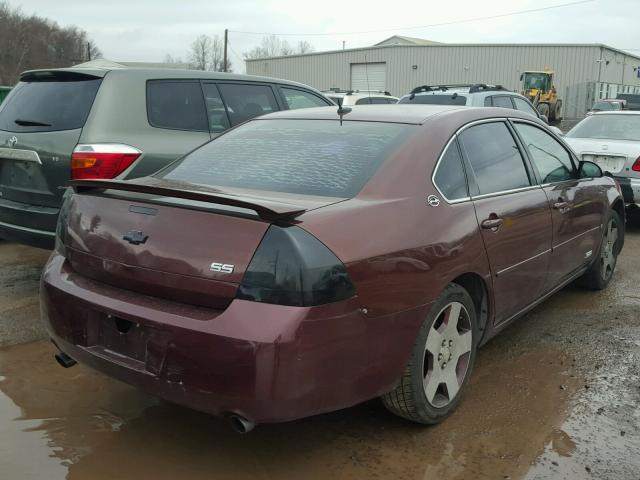 2G1WD58C269224436 - 2006 CHEVROLET IMPALA SUP BURGUNDY photo 4