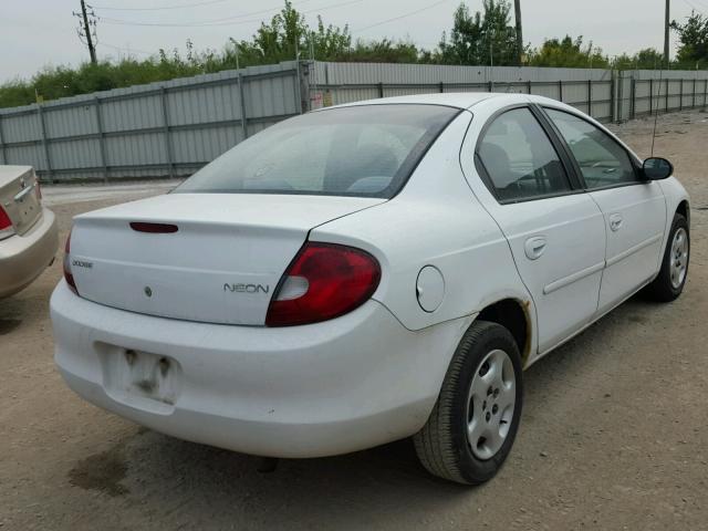 1B3ES46C0YD849642 - 2000 DODGE NEON BASE WHITE photo 4