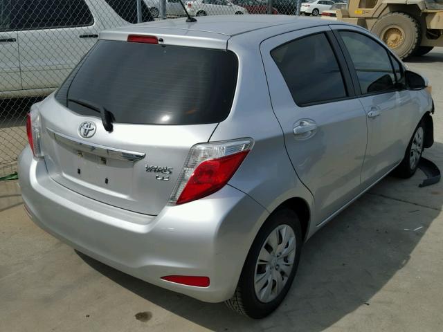 JTDKTUD35DD544245 - 2013 TOYOTA YARIS SILVER photo 4