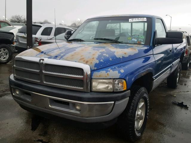 1B7HF16Y7VJ591143 - 1997 DODGE RAM 1500 BLUE photo 2