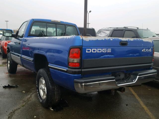 1B7HF16Y7VJ591143 - 1997 DODGE RAM 1500 BLUE photo 3