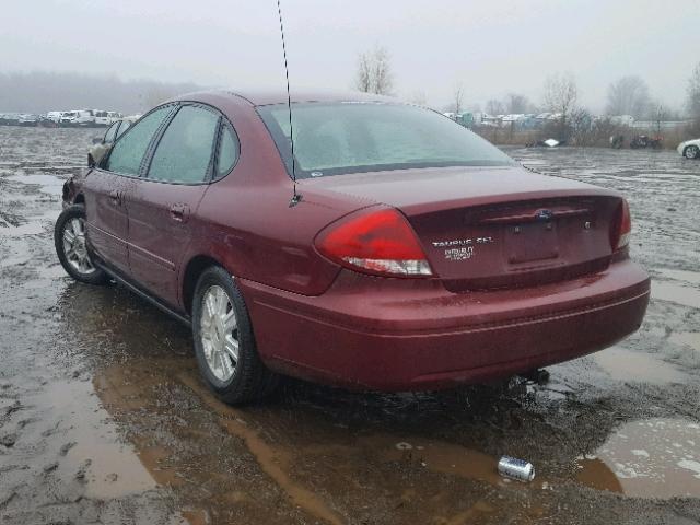 1FAFP56205A234660 - 2005 FORD TAURUS SEL BURGUNDY photo 3