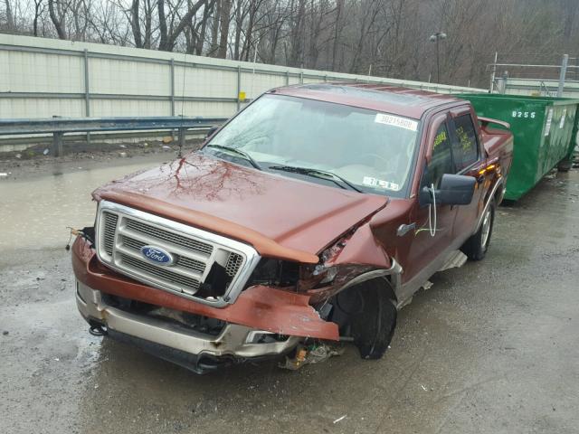 1FTPW14525KE67182 - 2005 FORD F150 SUPER MAROON photo 2