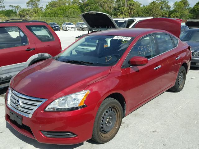 3N1AB7AP5FL680074 - 2015 NISSAN SENTRA S RED photo 2