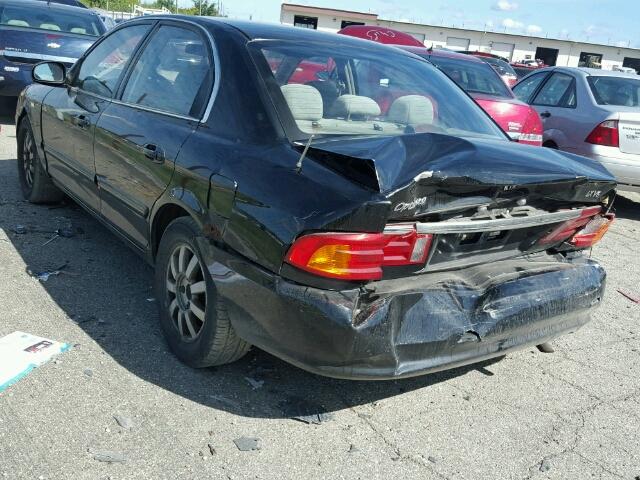 KNAGD128125158409 - 2002 KIA OPTIMA MAG BLACK photo 3