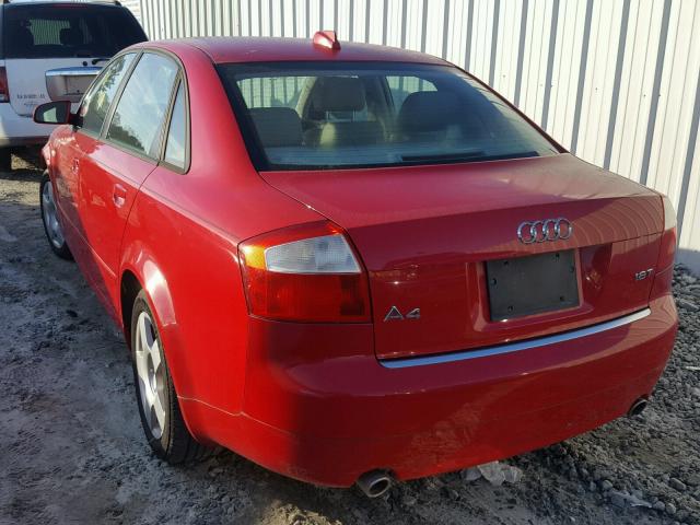 WAUJC68E14A163977 - 2004 AUDI A4 1.8T RED photo 3