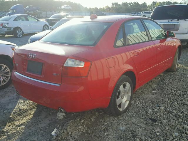 WAUJC68E14A163977 - 2004 AUDI A4 1.8T RED photo 4