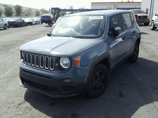 ZACCJAAB9HPF97543 - 2017 JEEP RENEGADE S BLUE photo 2