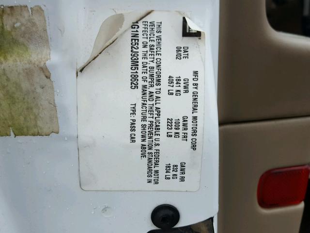 1G1NE52J93M518625 - 2003 CHEVROLET MALIBU LS თეთრი ფოტო 10