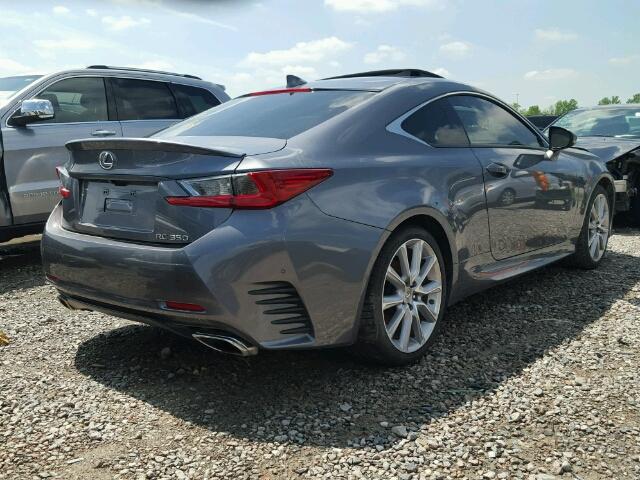 JTHHE5BC5F5001907 - 2015 LEXUS RC 350 GRAY photo 4