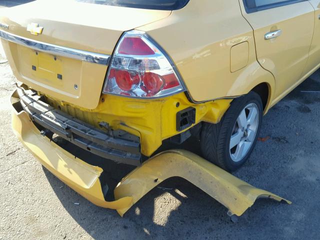 KL1TG56698B192284 - 2008 CHEVROLET AVEO LT YELLOW photo 9