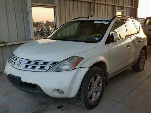 JN8AZ08T95W305742 - 2005 NISSAN MURANO SL WHITE photo 2