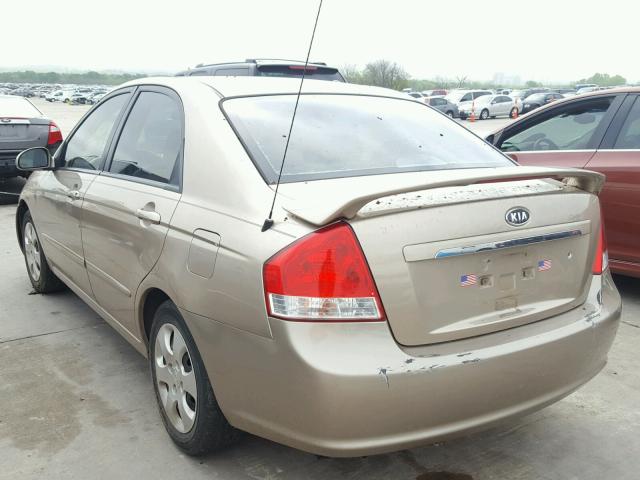 KNAFE121885525584 - 2008 KIA SPECTRA EX TAN photo 3