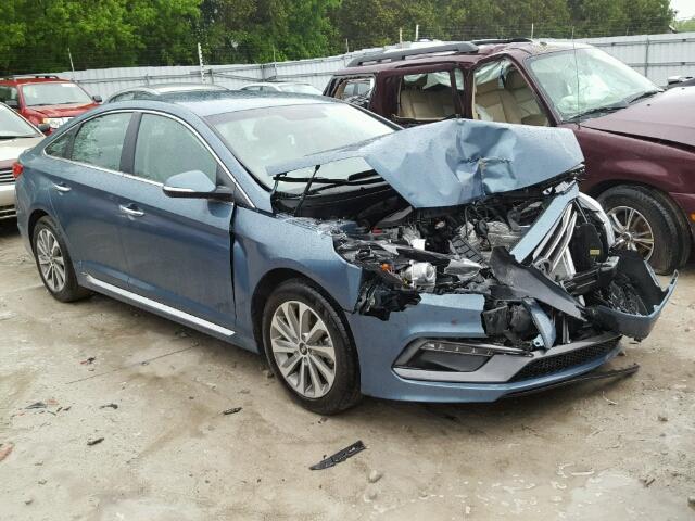 5NPE34AF2FH093655 - 2015 HYUNDAI SONATA SPO BLUE photo 1