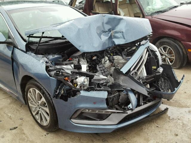 5NPE34AF2FH093655 - 2015 HYUNDAI SONATA SPO BLUE photo 9