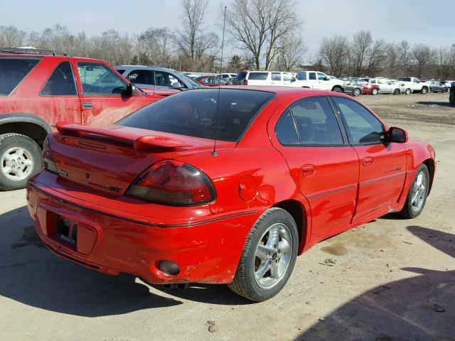 1G2NW52E91C191545 - 2001 PONTIAC GRAND AM G RED photo 4