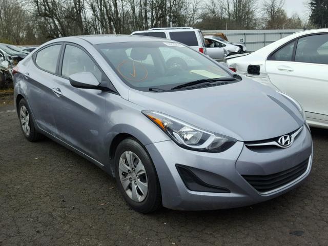 5NPDH4AE9GH705727 - 2016 HYUNDAI ELANTRA SE GRAY photo 1