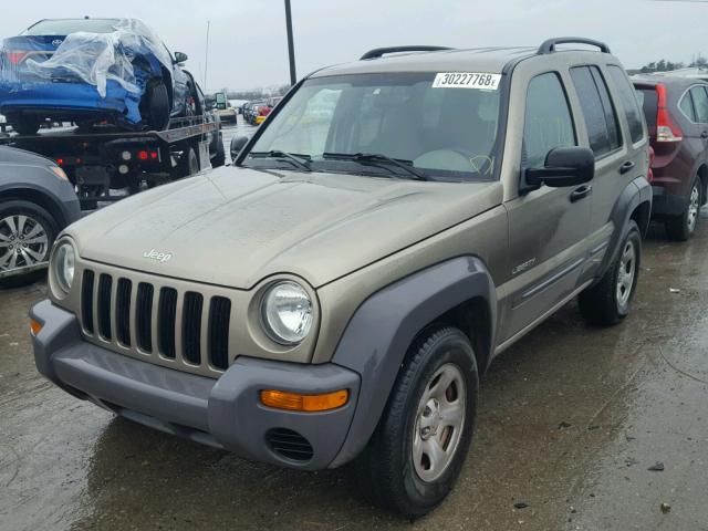 1J4GK48K94W197284 - 2004 JEEP LIBERTY SP GREEN photo 2