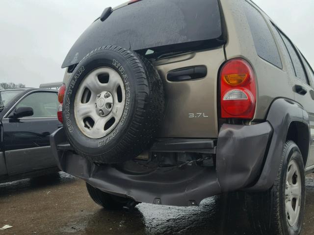 1J4GK48K94W197284 - 2004 JEEP LIBERTY SP GREEN photo 9