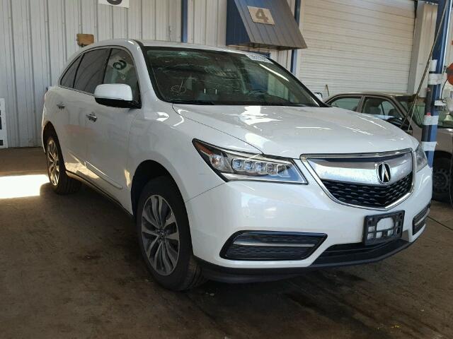 5FRYD4H41EB019038 - 2014 ACURA MDX TECH WHITE photo 1