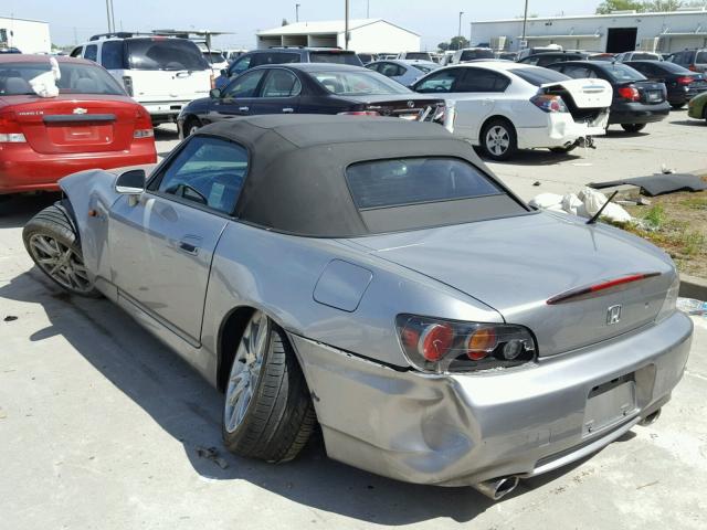 JHMAP21455S002589 - 2005 HONDA S2000 SILVER photo 3