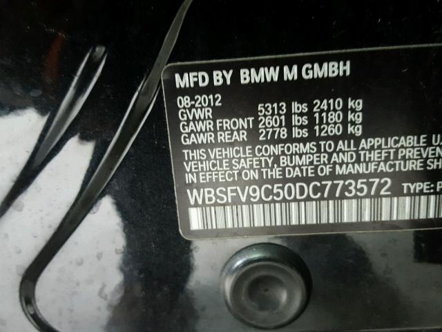 WBSFV9C50DC773572 - 2013 BMW M5 BLACK photo 10