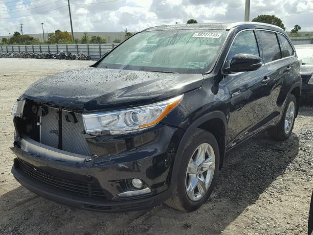 5TDDCRFH6GS016365 - 2016 TOYOTA HIGHLANDER BLACK photo 2