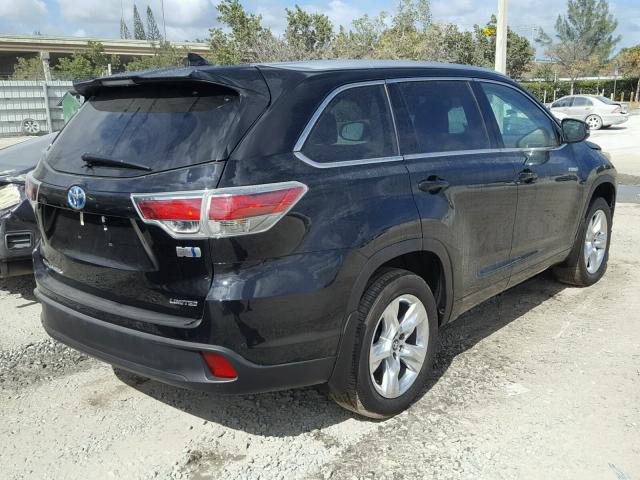 5TDDCRFH6GS016365 - 2016 TOYOTA HIGHLANDER BLACK photo 4