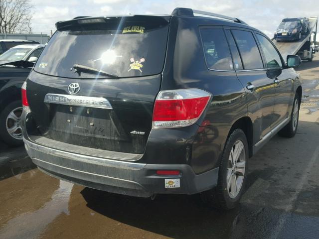 5TDDK3EH1CS107524 - 2012 TOYOTA HIGHLANDER BLACK photo 4