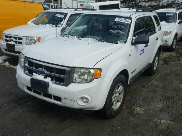 1FMCU59H18KB12549 - 2008 FORD ESCAPE HEV WHITE photo 2