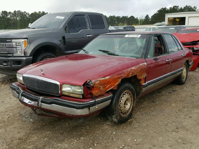 1G4CW53L7P1649891 - 1993 BUICK PARK AVENU MAROON photo 2