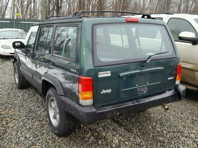 1J4FF48S9YL107672 - 2000 JEEP CHEROKEE S GREEN photo 3