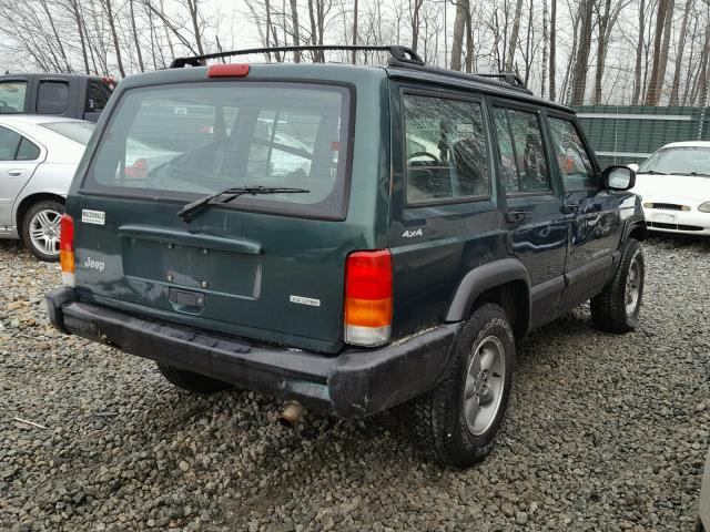 1J4FF48S9YL107672 - 2000 JEEP CHEROKEE S GREEN photo 4