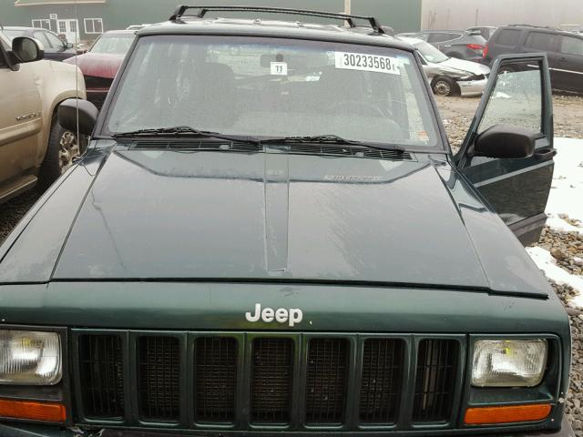 1J4FF48S9YL107672 - 2000 JEEP CHEROKEE S GREEN photo 7