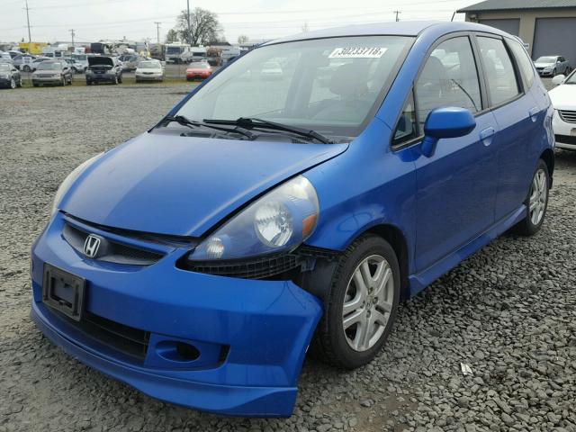 JHMGD38697S017387 - 2007 HONDA FIT S BLUE photo 2