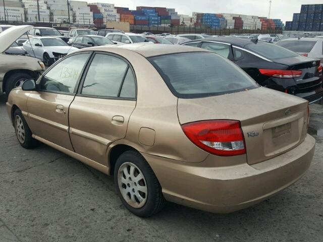 KNADC125856372260 - 2005 KIA RIO GOLD photo 3