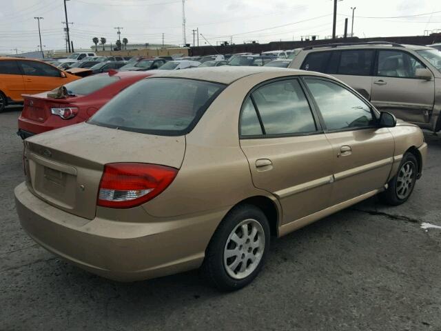 KNADC125856372260 - 2005 KIA RIO GOLD photo 4