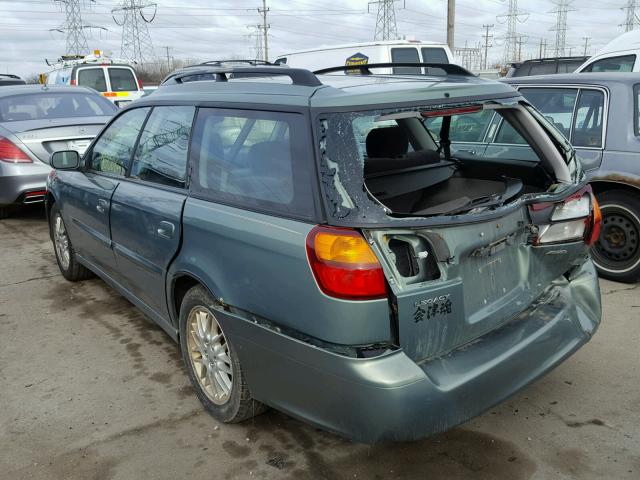 4S3BH625047302737 - 2004 SUBARU LEGACY L S GREEN photo 3