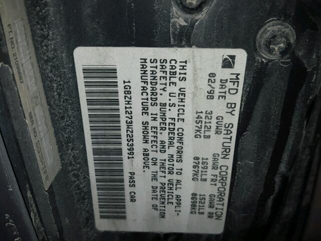 1G8ZH1273WZ253991 - 1998 SATURN SC2 GOLD photo 10